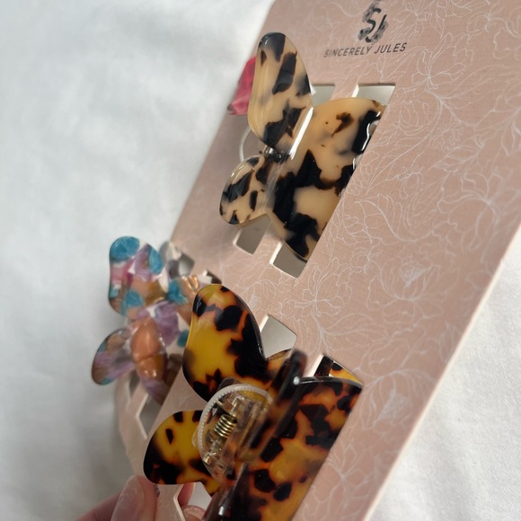 Butterfly Hair Clips Set Tortoise Multicolor Y2K Soft Girl Cute Hair Accessories - Picture 5 of 10